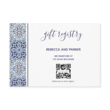 ブルータイルの結婚式 ギフト レジストリー QR コード カード