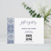 ブルータイルの結婚式 ギフト レジストリー QR コード カード (スタンド正面)