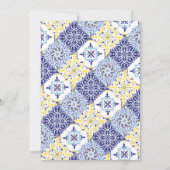 ブルータイルアズレジョレモンアマルフィイタリアンベビーシャワー 招待状 (裏面)