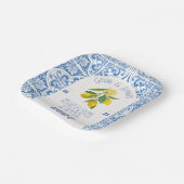 ブルータイルアンドレモンスポルト結婚ガル紙プレート ペーパープレート (傾斜あり)