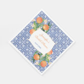 ブルータイルイタリアンスイートオレンジブライダルシャワー スタンダードランチョンナプキン (角)