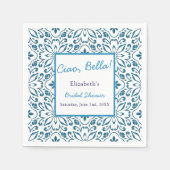 ブルータイルイタリアンチャオベラブライダルシャワー スタンダードカクテルナプキン (正面)