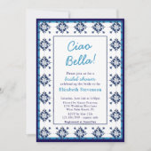 ブルータイルイタリアンチャオベラブライダルシャワー 招待状 (正面)