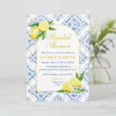 ブルータイルイタリアンフローラブライダルシャワー 招待状 (スタンド正面)