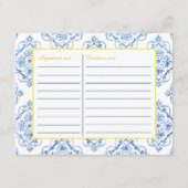 ブルータイルイタリアンフローラレモンレシピカード エンクロージャーカード (裏面)