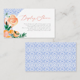 ブルータイルイタリアンポジターノオレンジディスプレイシャワー エンクロージャーカード