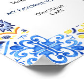 ブルータイルイタリアンマンマミア誕生日マイルストーン ポスター (角)