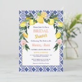 ブルータイルイタリアンレモンサマーブライダルシャワー 招待状 (スタンド正面)