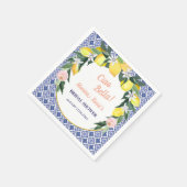 ブルータイルイタリアンレモンチャオベラブライダルシャワー スタンダードカクテルナプキン (角)