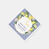 ブルータイルイタリアンレモンチャオベラブライダルシャワー スタンダードカクテルナプキン (角)