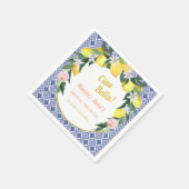 ブルータイルイタリアンレモンチャオベラブライダルシャワー スタンダードカクテルナプキン (角)