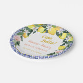 ブルータイルイタリアンレモンチャオベラブライダルシャワー ペーパープレート (アングル)