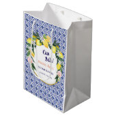 ブルータイルイタリアンレモンチャオベラブライダルシャワー ミディアムペーパーバッグ (正面アングル)