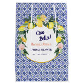 ブルータイルイタリアンレモンチャオベラブライダルシャワー ミディアムペーパーバッグ (裏面)