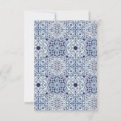 ブルータイルウェディングRSVPカード 招待状 (裏面)