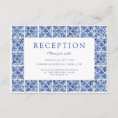 ブルータイルエレガントウェディングレセプション エンクロージャーカード (正面)
