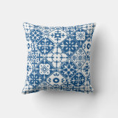 ブルータイルサントリーニギリシャスペインの語/テーマのディスコ クッション (裏面)