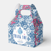 ブルータイルサントリーニギリシャスペインの語/赤ちゃんシャワー フェイバーボックス (正面サイド)