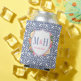 ブルータイルシトラスブライトフラワーズブライダルシャワー 缶クーラー