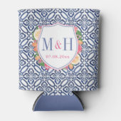 ブルータイルシトラスブライトフラワーズブライダルシャワー 缶クーラー (正面)