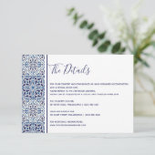 ブルータイルズの結婚式詳細挿入カード エンクロージャーカード (スタンド正面)