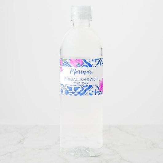 ブルータイルズブーゲンビリアエレガントブライダルシャワー ペットボトルラベル (正面)