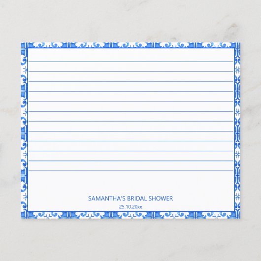 ブルータイルズブーゲンビリア地中海のレシピカード (裏面)