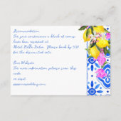 ブルータイルズブーゲンビリーレモンエレガントな結婚式 エンクロージャーカード (裏面)