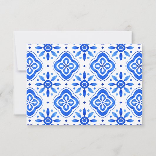 ブルータイルズブーゲンビリーレモンエレガントな結婚式 出欠カード (裏面)