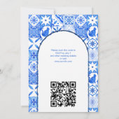 ブルータイルズブーゲンビリーレモンエレガントな結婚式 招待状 (裏面)