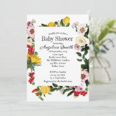 ブルータイルズ メディテレーニアンパターン ベビーシャワー 招待状 (スタンド正面)