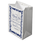 ブルータイルタラベラフィスペインのエスタ結婚式の引き出物 ミディアムペーパーバッグ (正面アングル)