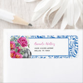 ブルータイルディスコブライダルシャワー差出人住所ラベル ラベル (インサイチュ)