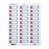 ブルータイルディスコブライダルシャワー差出人住所ラベル ラベル (フルシート)