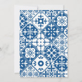 ブルータイルディスコ赤ちゃんシャワーゲームカードを推測 招待状 (裏面)