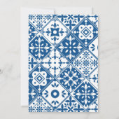 ブルータイルディスコ赤ちゃんシャワービンゴゲームカード 招待状 (裏面)