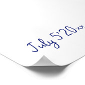 ブルータイルフランスのブーゲンビリアブライダルシャワー ポスター (角)