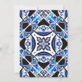 ブルータイルフランスのブーゲンビリアブライダルシャワー 招待状 (裏面)