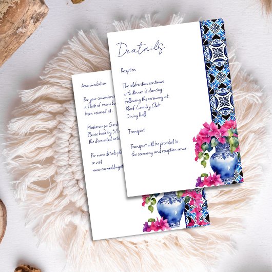 ブルータイルフランスのブーゲンビリア結婚ズ詳細 エンクロージャーカード