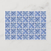 ブルータイルモダンウェディングレセプション エンクロージャーカード (裏面)