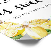 ブルータイルレモンの愛は甘いトリートカフェサインである ポスター (角)