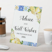 ブルータイルレモンアドバイスとウェルウィッシュサイン 台座サイン (インサイチュ)