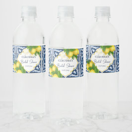 ブルータイルレモンアマルフィイタリアンブライダルシャワー ペットボトルラベル