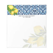 ブルータイルレモンアマルフィポジタパーソナライズされたノ ノートパッド (正面)