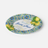 ブルータイルレモンアマルフィポジターノブライダルシャワー ペーパープレート (アングル)