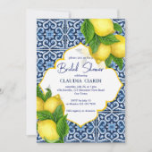 ブルータイルレモンアマルフィポジターノブライダルシャワー 招待状 (正面)
