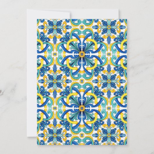 ブルータイルレモンアマルフィポジターノベビーシャワー 招待状 (裏面)