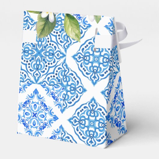 ブルータイルレモンアマルフィ結婚ーの感謝バッグ フェイバーボックス (裏面サイド)