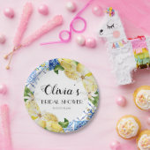 ブルータイルレモンイタリアンブライダルシャワー紙プレート ペーパープレート (パーティー)