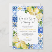 ブルータイルレモンイタリアン70th誕生日パーティー 招待状 (正面)